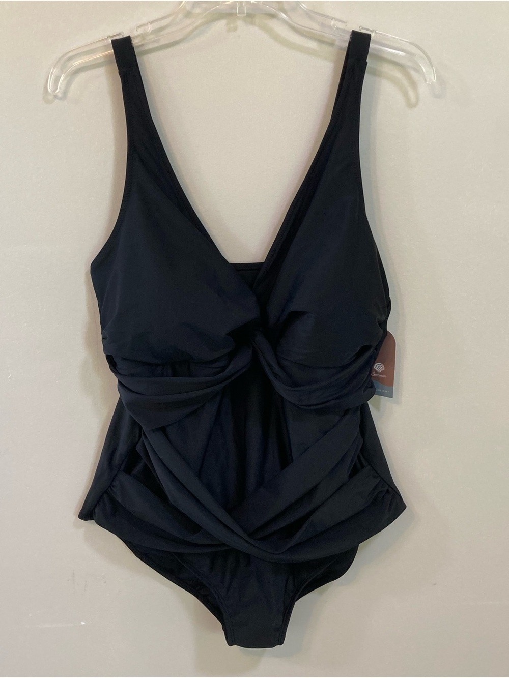 Smismivo Black One Piece Swimsuit Womens Sz XXXL V-Neck Adj. Straps NEW